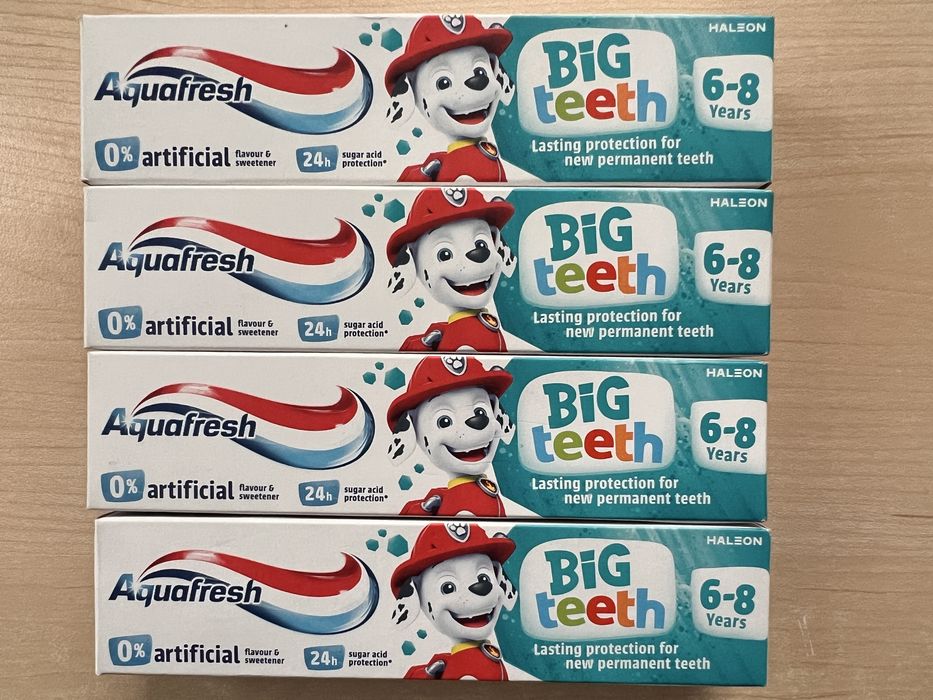 Zestaw 4x pasta do zębów dla dzieci Aquafresh Big Teeth Psi Patrol