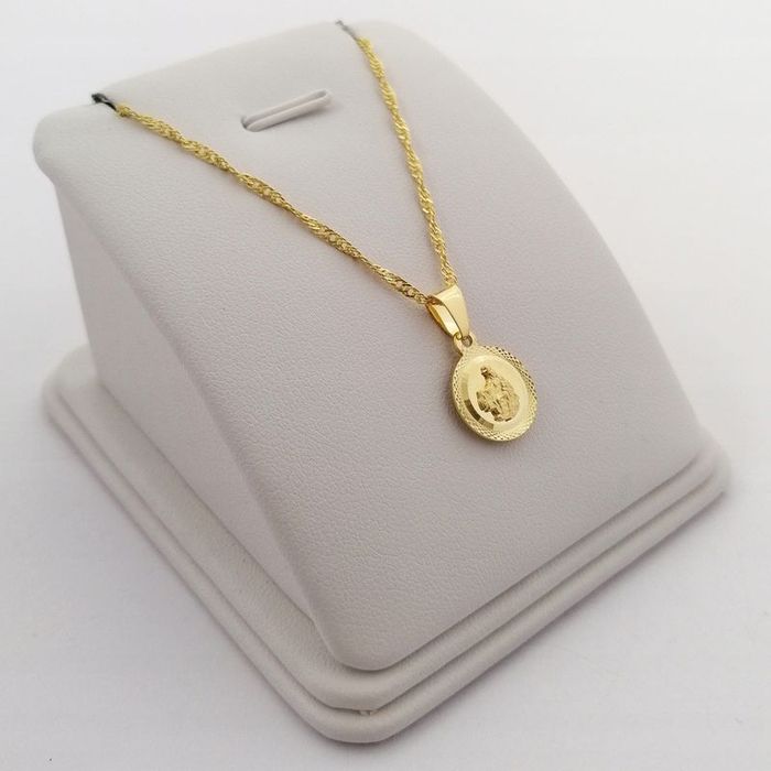 Złoty Łańcuszek + Medalik Szkaplerz Pr. 925 Prezent Komunia Chrzest Gr