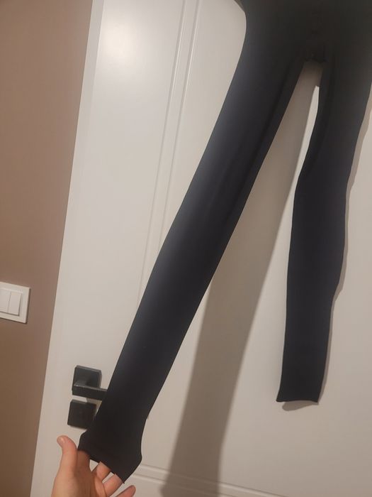 Legginsy rajstopowe czarne r. 1/2 bez ściągacza grub. 30