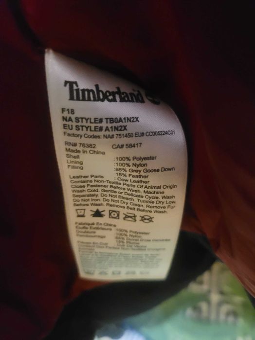 uper ciepła kurtka gęsi puch Timberland Quilted  Long r. M super stan