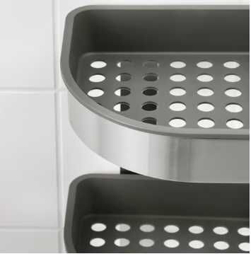 Estante de parede canto, aço inoxidável IKEA BROGRUND