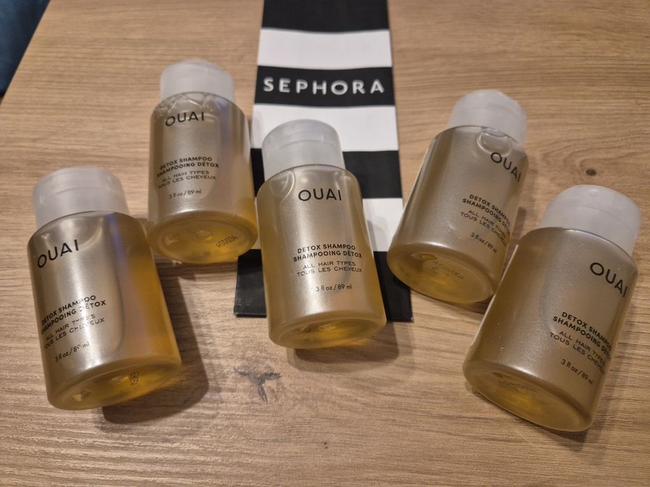 5 szamponów! 5 x 89 ml! Nowe z Sephora! OUAI Detox Shampoo oczyszające wszystkie typy włosów ocet jabłkowy