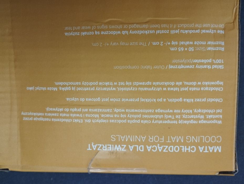 Mata chłodząca dla zwierząt