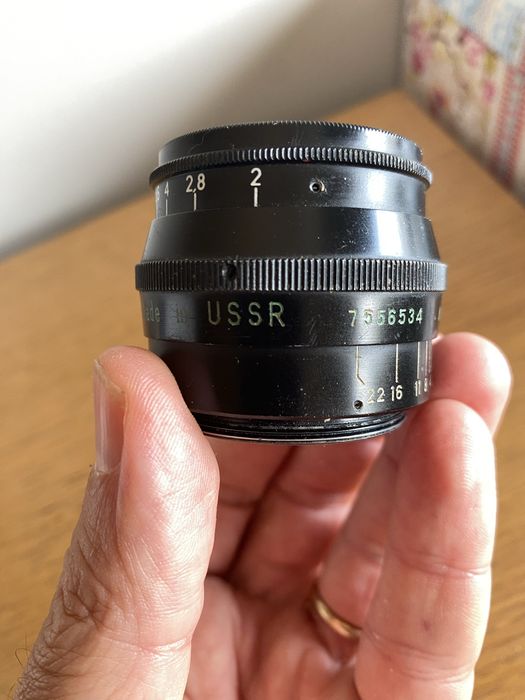 Lente jupiter-8 50mm f2 preta com acessorios