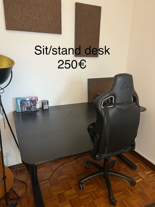 Sit - stand gamer desk IKEA black