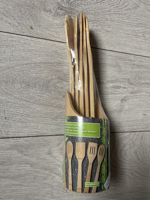 Przybory akcesoria kuchenne zestaw łopatka łyżka szpachtulka bambusowa