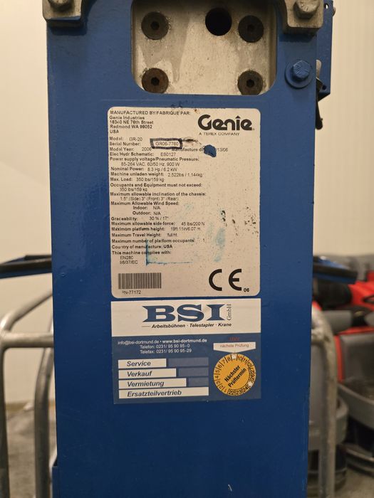 Zwyżka - Podnośnik Koszowy GENIE GR20