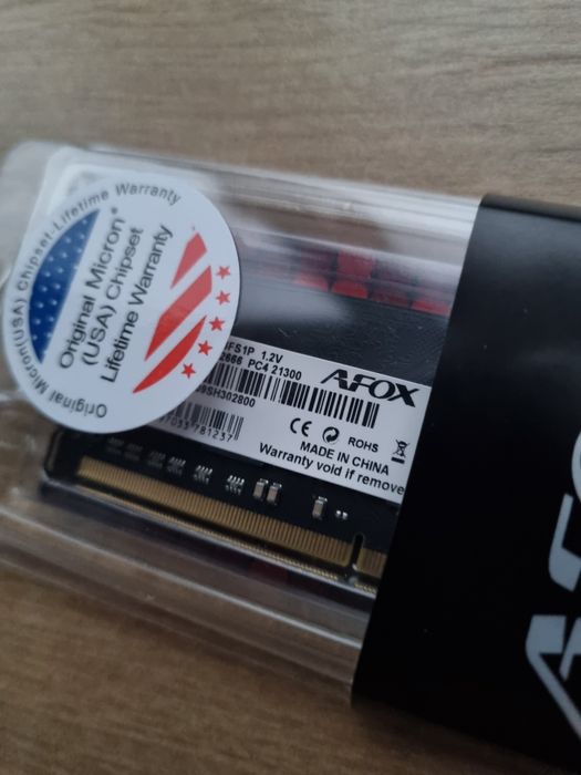 Pamięć RAM 16GB DDR4 sodimm AFOX od Micron do laptopa Nowa 2666 PC4