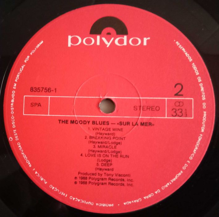 Moody Blues - - - - - Sur La Mer - - - - - LP