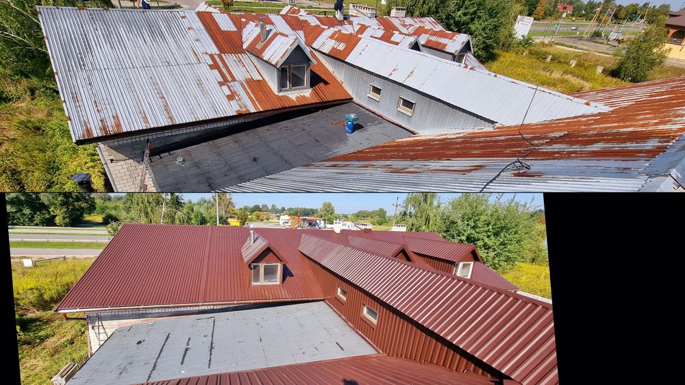 Malowanie dachów natryskowo wolne terminy gwarancja  Piotrków Bełchatów Tomaszów Radomsko