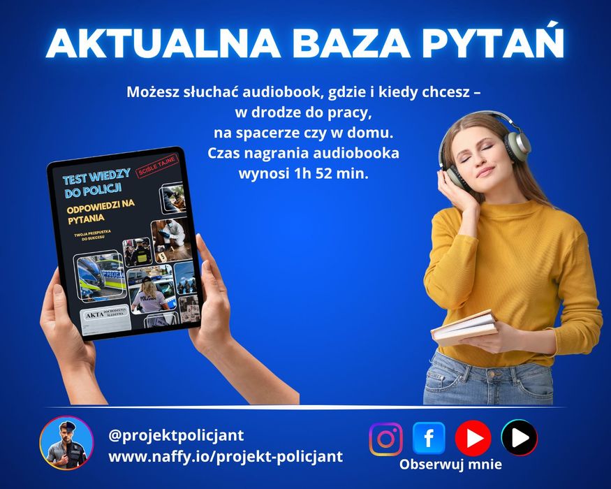 Test wiedzy do Policji - Odpowiedzi na pytania - AUDIOBOOK - 2026