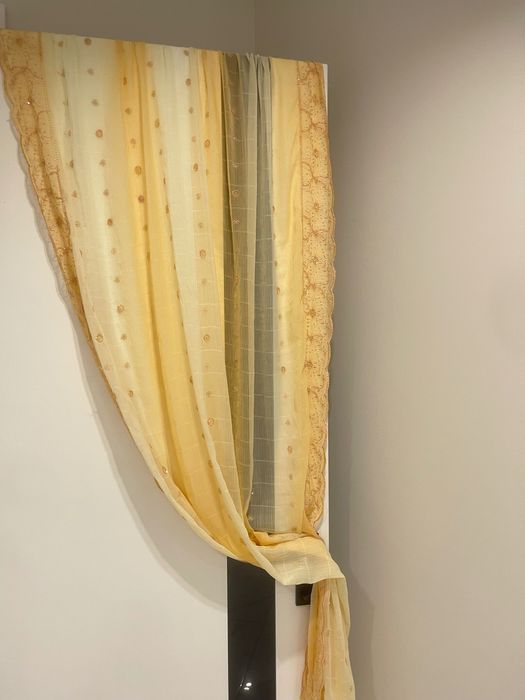 Вишита тканина тюль штора розшита бісером