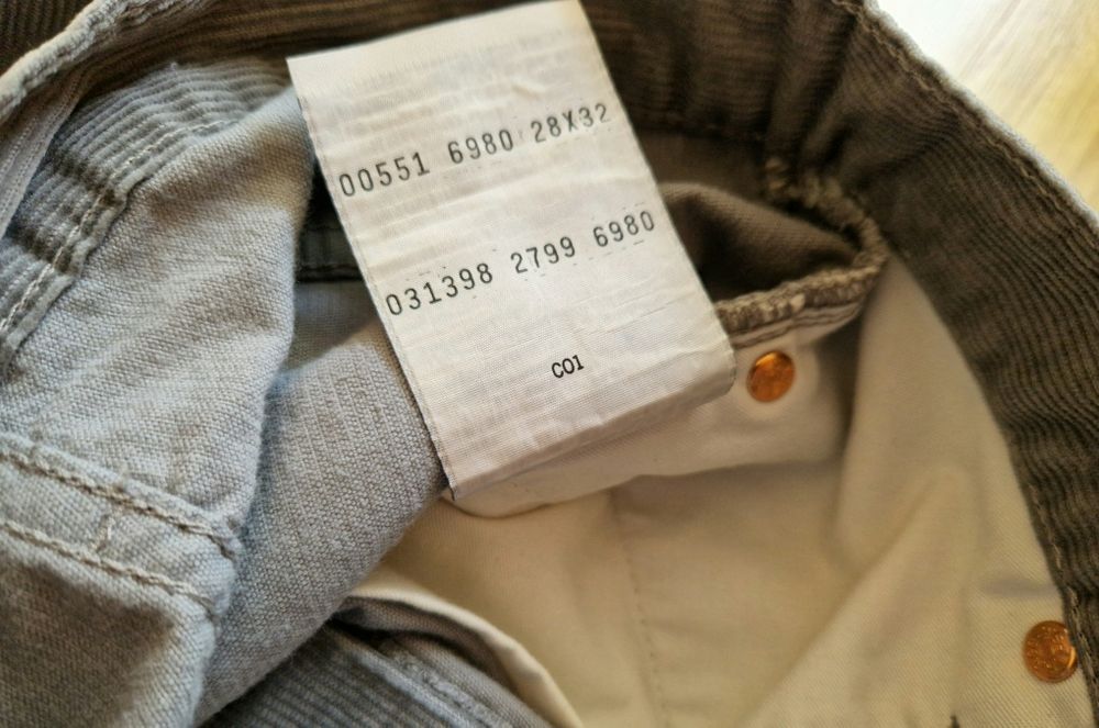 Штани вельветові чоловічі Levi's 551 W28 L32 (Levis/Левайс) Original