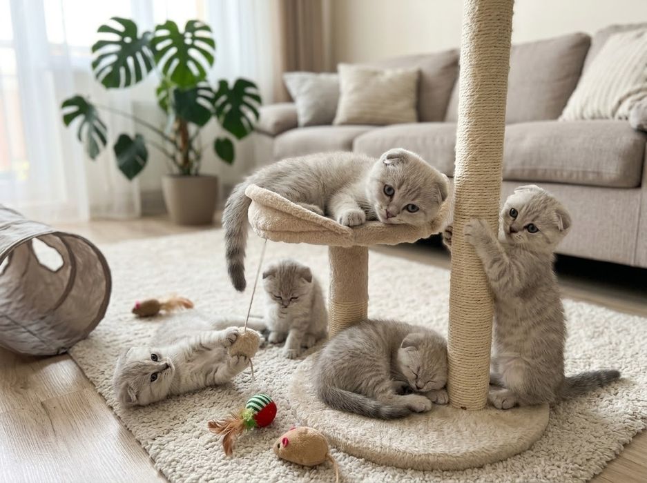 Шотландський висловухий котик киця кошення