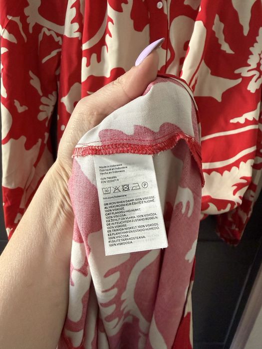 Sukienka dluga wiskoza print wzory bufki xl