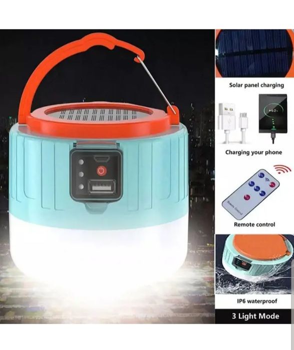 Новый светильник портативный аккумуляторный, кемпинг лампа фонарь и по