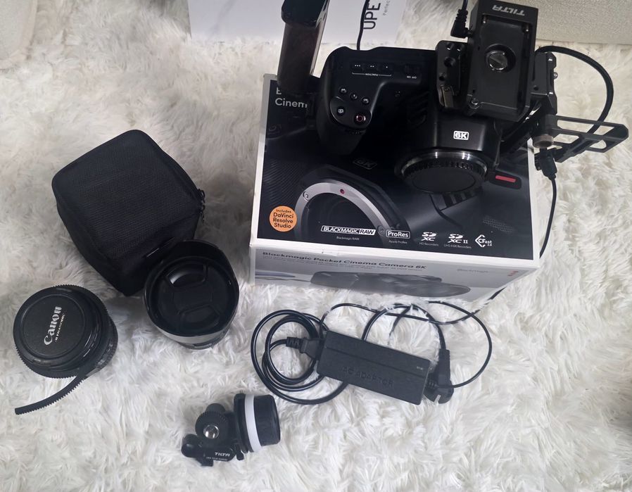 ZESTAW Kamera Blackmagic Pocket 6K + Canon 24-70 f4 + Sigma 18-35 1.8 + Akcesoria TILTA Bmpcc6k