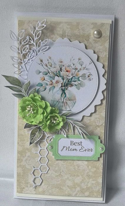 Kartka dla Mamy handmade personalizacja 3D kwiaty prezent