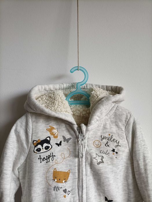 Sweterek ocieplany z kapturem Nutmeg 3-4lata 98-104cm dla dziewczynki