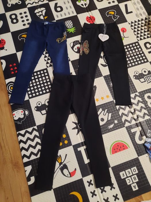 Leginsy dla dziewczynki 140 zestaw