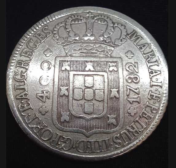 Cruzado Novo (400 Reis) 1782 Prata - MBC+ - Marca de Guia de Cunho