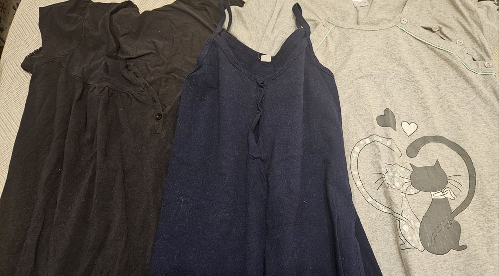 3 sztuki koszula nocna ciążowa do karmienia bonprix