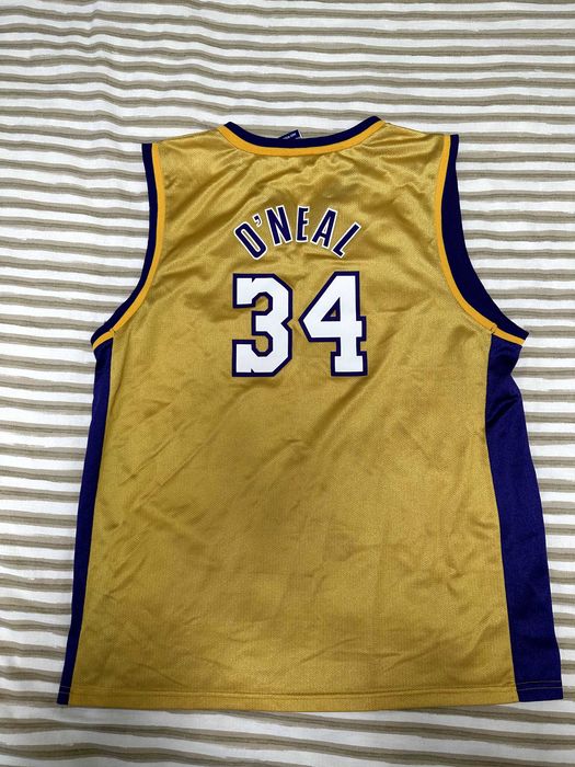 Баскетбольная майка Lakers №34 Champion Shaqil O"Neal Yellow