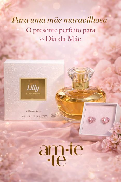Kit Lily eau de perfum e brincos cristal swarosvki  dia da mãe O Boticário