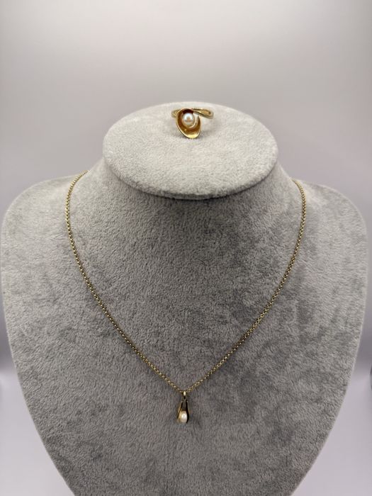 Złoto 333 , łańcuszek 333 perła