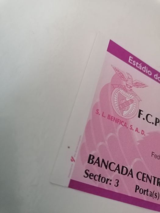 Bilhete de futebol S.L. Benfica - F. C. Porto Taça Portugal 17.1.2001