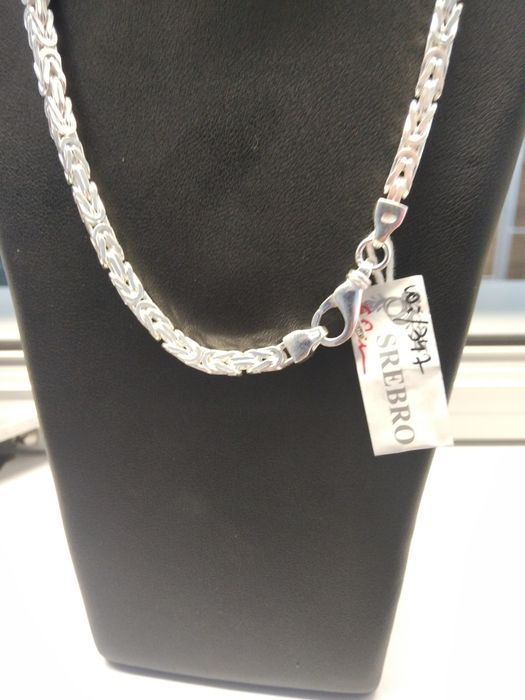 Srebrny łańcuszek splot królewski srebro 925 długość 60cm