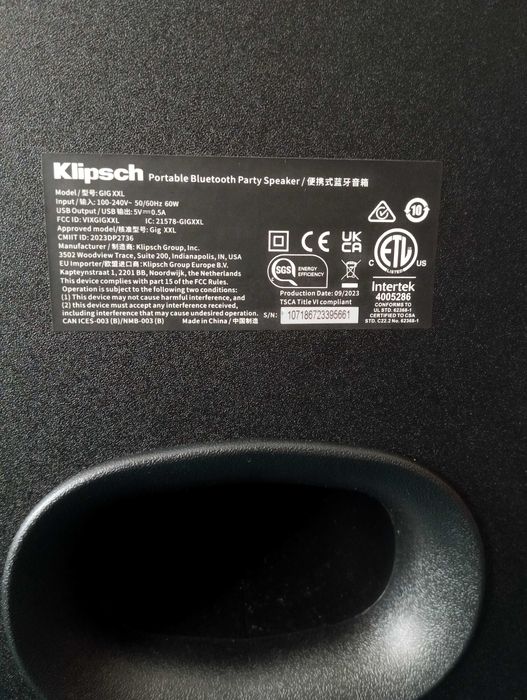 Портативна акустика колонка Klipsch GIG XXL Bluetooth