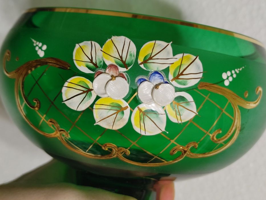 Конфетница Чехословакия Ваза Чехословакия Стекло Чехословакия