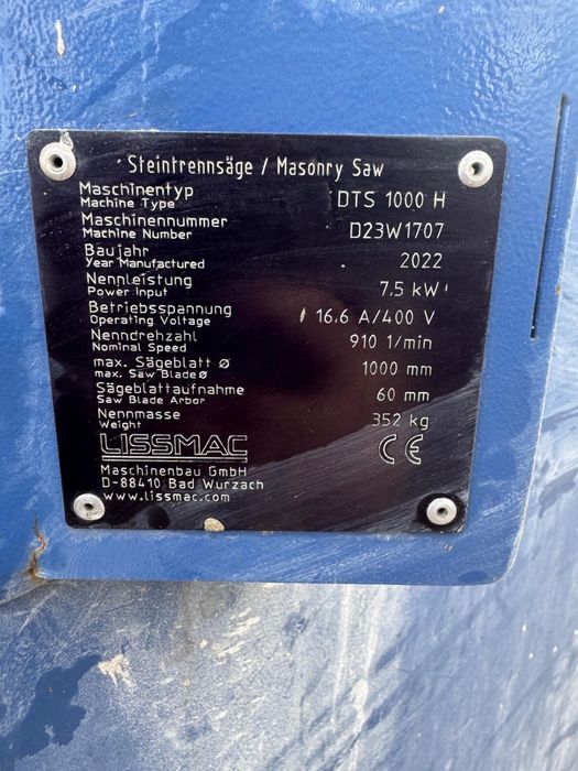 Piła tarczowa Lissmac Lissmac DTS 1000 7.5kw