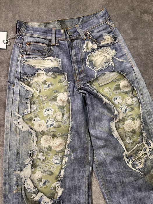 Джинси штани Acne Studios 1981 Denim Rose Print jeans бегги беггі XS S M