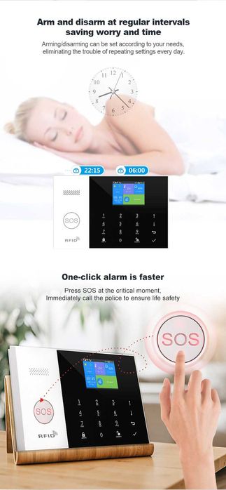 Inteligentny System Alarmowy do domu garażu Wifi GSM 2G