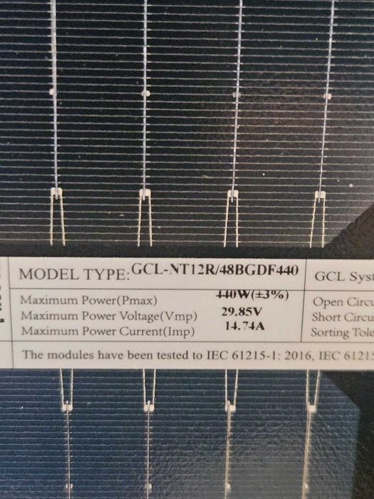 PAINEL SOLAR  GLC. 440W -BIFACIAL -NOVOS 100 EUROS