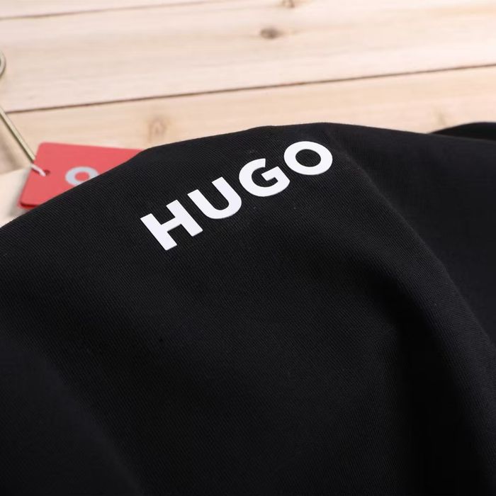Футболка HUGO чоловіча | Premium | Чорна / Біла | M-XXL