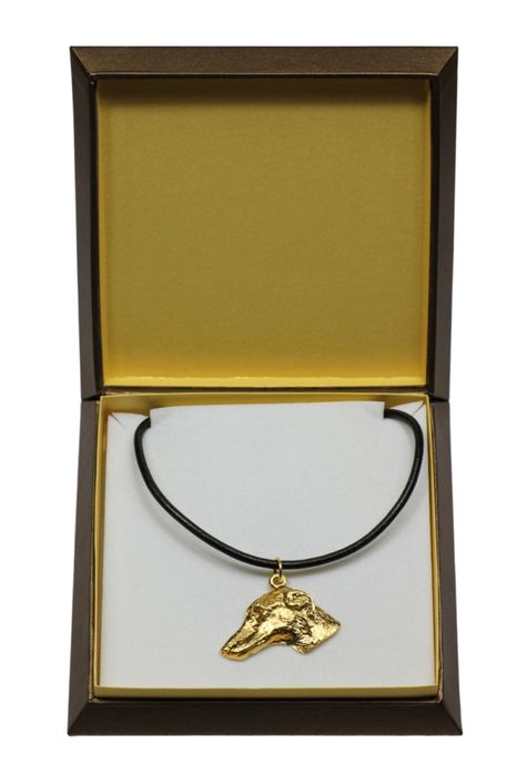 Chart afrykański, Azawakh naszyjnik pozłocony w pudełku Art-Dog