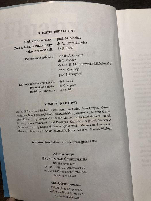 „Badania nad schizofrenią”