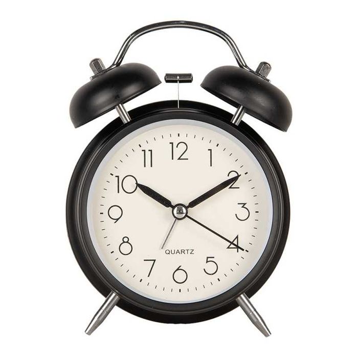 Budzik Zegar metalowy czarny  6AC0031Z
