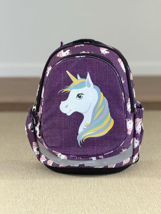 Mochila Escolar de Unicórnio (Roxa)