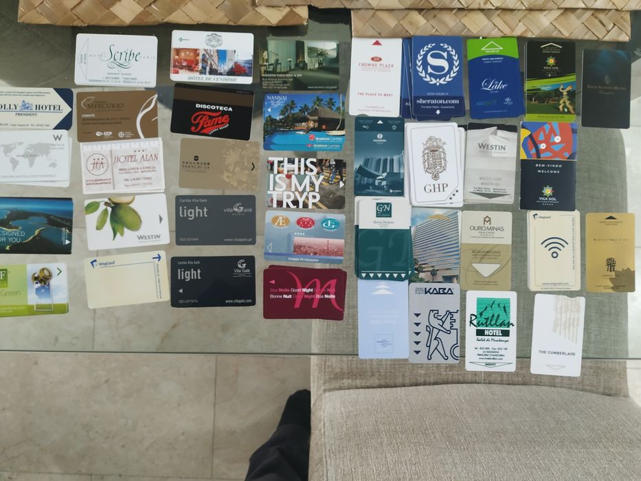 Cartões de portas  hotel