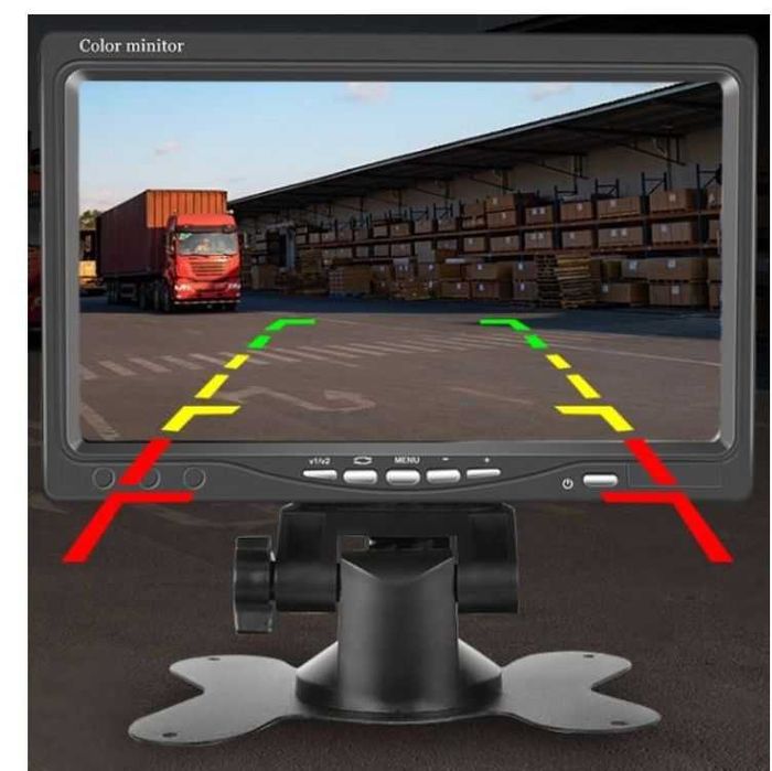Wyświetlacz 7" LCD TFT  z 2 wejściami AV 12/24V do kamery cofania itp.