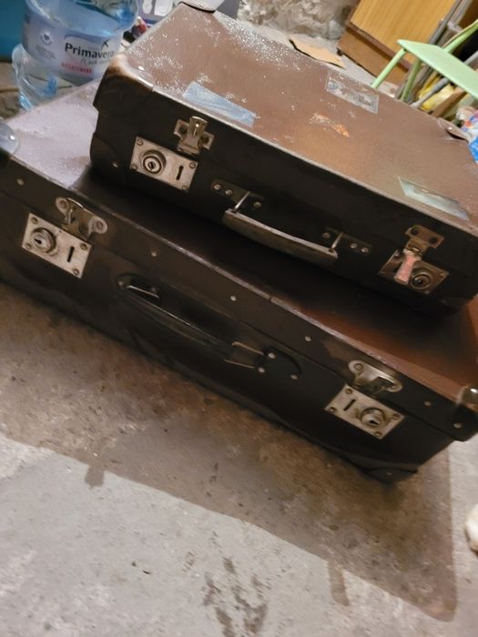 Walizka stara podróżna retro torba antyk vintage skóropodobna PRL