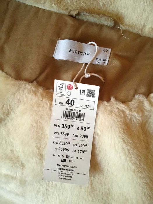 Kurtka parka damska Reserved r.50 Nowa.