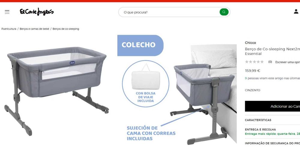 Berço para Cama Bebê Chicco.