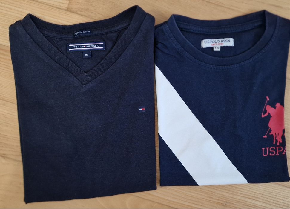 2 x oryginalny t-shirt Tommy Hilfiger r.110 i Polo r.4-5 lat