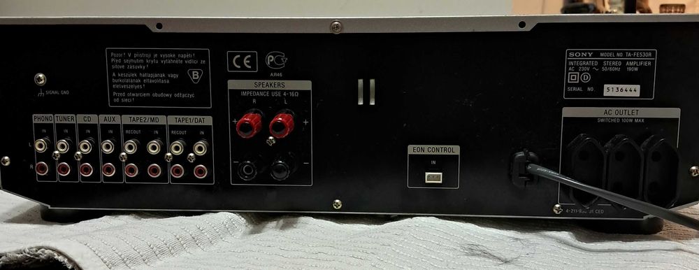 Amplificador Sony TA - FE 530R - 110W/canal - som Stereo puro