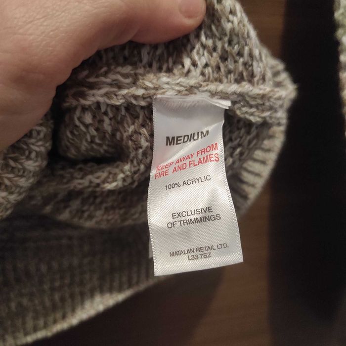 Easy Elegancki Zimowy Szary Męski Sweter Size M